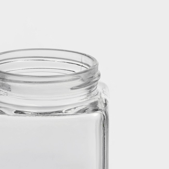 Банка стеклянная для хранения сыпучих продуктов Доляна &laquo;Призма&raquo;, 1 л, 9&times;18,5 см, с металлической крышкой