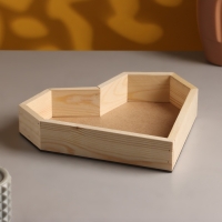 Кашпо деревянное 25&times;4.5 см "Сердце" подарочное, натуральный