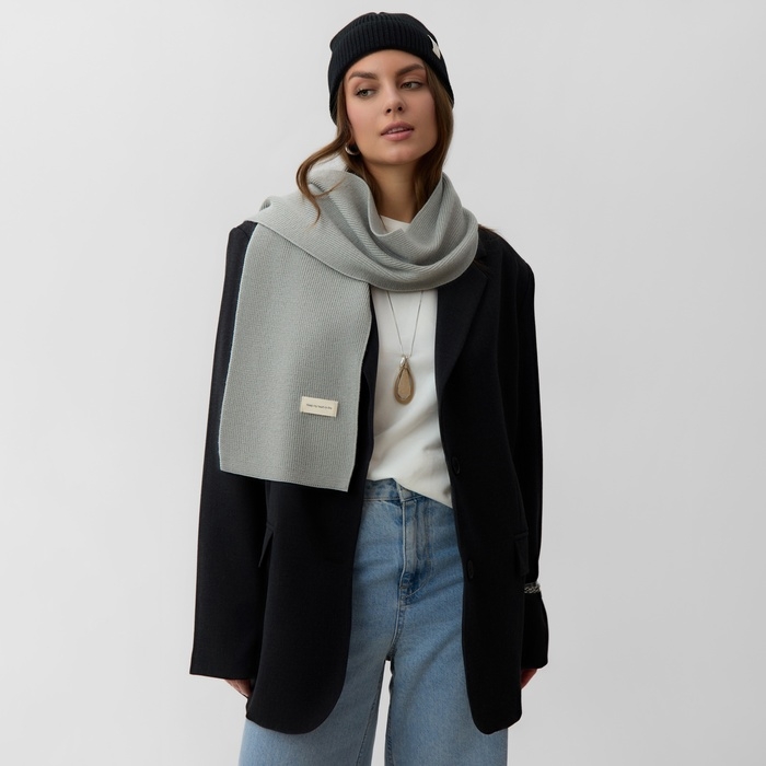 Шарф женский MIST, светло-серый, 21*140 см Шарф женский MIST, светло-серый, 21*140 см