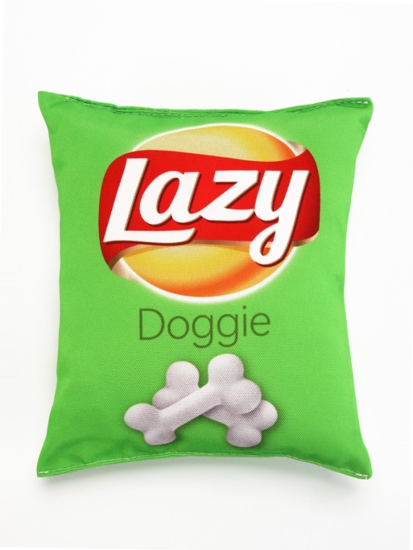 Игрушка текстильная для собак "Lazy", 14 х 17 см, зеленая