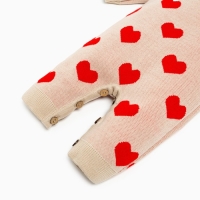 Комбинезон вязаный Крошка Я &laquo;Сердечки&raquo;, рост 86-92 см