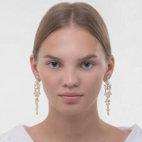 Клипсы &laquo;Ажур&raquo; капли с завитками, цвет белый в золоте