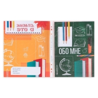 Папка школьная с креплением &laquo;Портфолио школьника&raquo;, 10 листов-разделителей, 21,5 х 30 см.