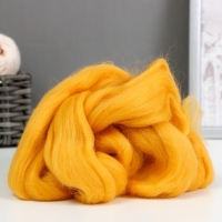 Шерсть для валяния 100% полутонкая шерсть 50 гр (104, желтый) Шерсть для валяния 100% полутонкая шерсть 50 гр (104, желтый)