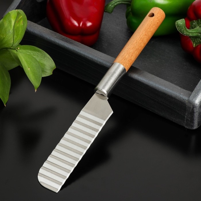 Нож для фигурной нарезки Доляна &laquo;Валдай&raquo;, нержавеющая сталь, цвет бежевый