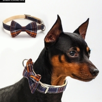 Ошейник "Джентельмен в клеточку", 40 х 1,5 см, коричневый