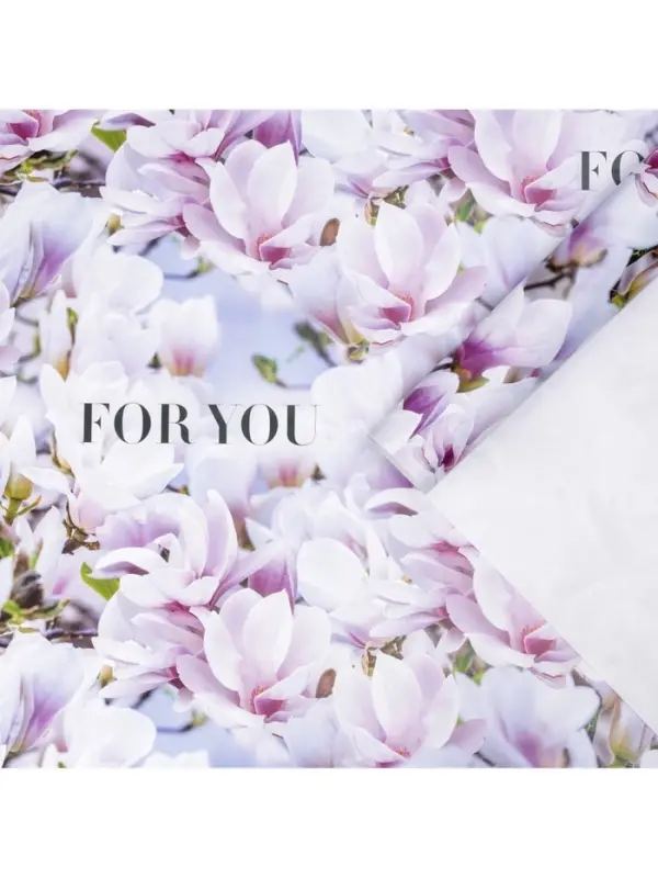 Бумага упаковочная глянцевая &laquo;Цветущая магнолия&raquo;, 70 х 100 см