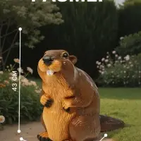 Садовая фигура из полистоуна &laquo;Бобер&raquo;, 43&times;38&times;24 см