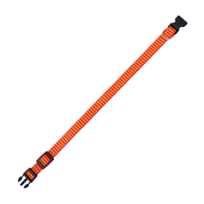 Ошейник рифленый, 40 х 1,5 см, красно-жёлтый