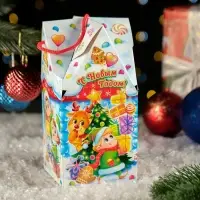 Коробка новогодняя подарочная складная &laquo;Зефиркины&raquo; 10.5&times;10.5&times;21.5 см