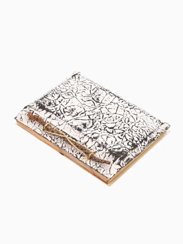 Блокнотик плетеный, 48 листов, 14х18х2 см, цв. чёрно-белый