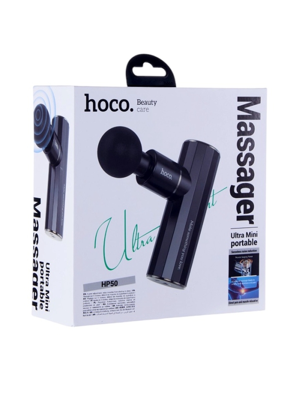 Массажёр для тела Hoco HP50, перкуссионный, 4 режима, 4 насадки, 3200 об/мин, черный Массажёр для тела Hoco HP50, перкуссионный, 4 режима, 4 насадки, 3200 об/мин, черный
