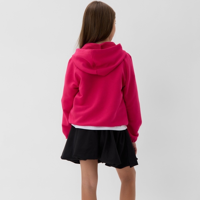 Толстовка (худи) детская MINAKU: Exclusive print, цвет фуксия, рост 146 см