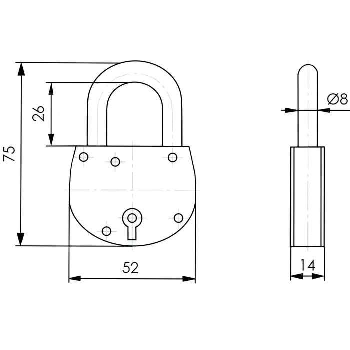 Замок навесной "Н.Новгород" ЗВС-2, d=11 мм, 3 ключа