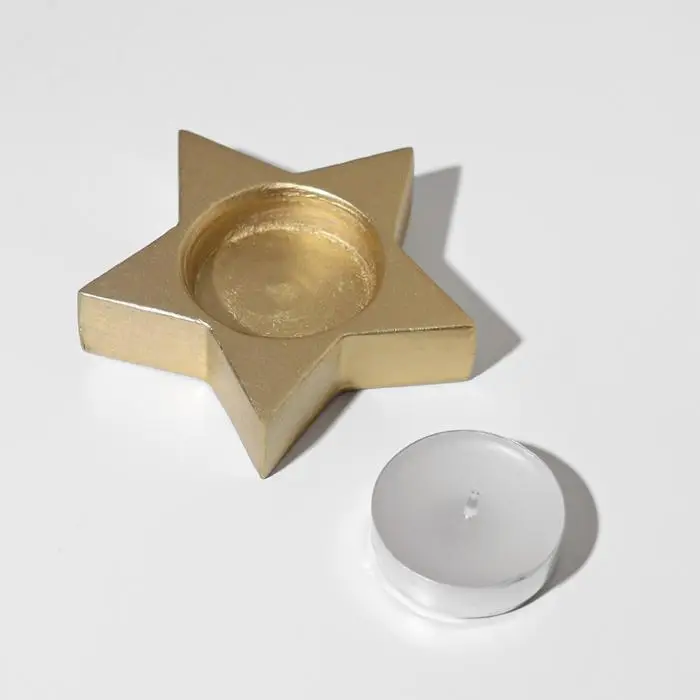 Подсвечник "Звезда", 2х7,5 см, золото