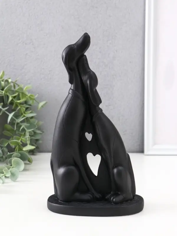 Фигура "Пара собачек" 23 см, черный