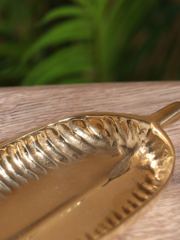 Блюдо сервировочное "Ливс" латунь 7,5х16,5х1,5 см