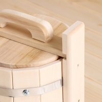 Кадка-бочка для засолки из липы, 5 л, нержавеющий обруч, с крышкой, "Добропаровъ" Кадка-бочка для засолки из липы, 5 л, нержавеющий обруч, с крышкой, "Добропаровъ"