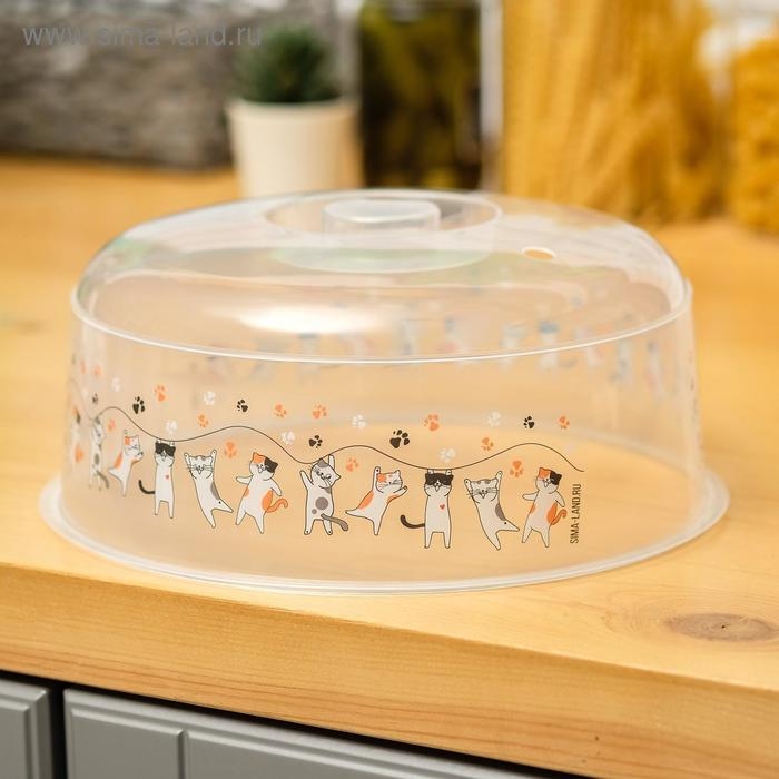 Крышка для СВЧ-печи &laquo;Котики&raquo;, 25х25х10 см