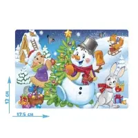 Пазл детский &laquo;Весёлый снеговичок&raquo;, 54 элемента