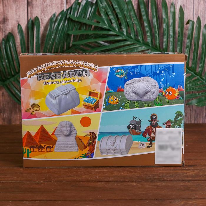 Набор археолога &laquo;Сокровища пиратов&raquo;, серия: 4 брикета, молоток, долото