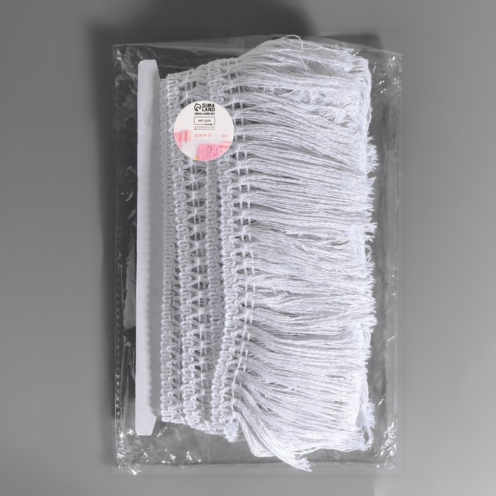 Тесьма декоративная &laquo;Бахрома&raquo;, 75 мм, 10 &plusmn; 1 м, цвет белый