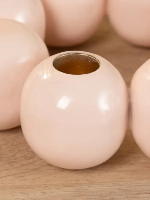 Подсвечник на 4 свечи "Бусы" с 8 сферами розовый 19х19х5,5 см