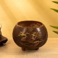 Подсвечник из кокоса, 15&times;15&times;13 см, коричневый