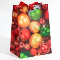 Пакет подарочный с лентой &laquo;С Новым годом&raquo;, 13 х 19 х 9 см