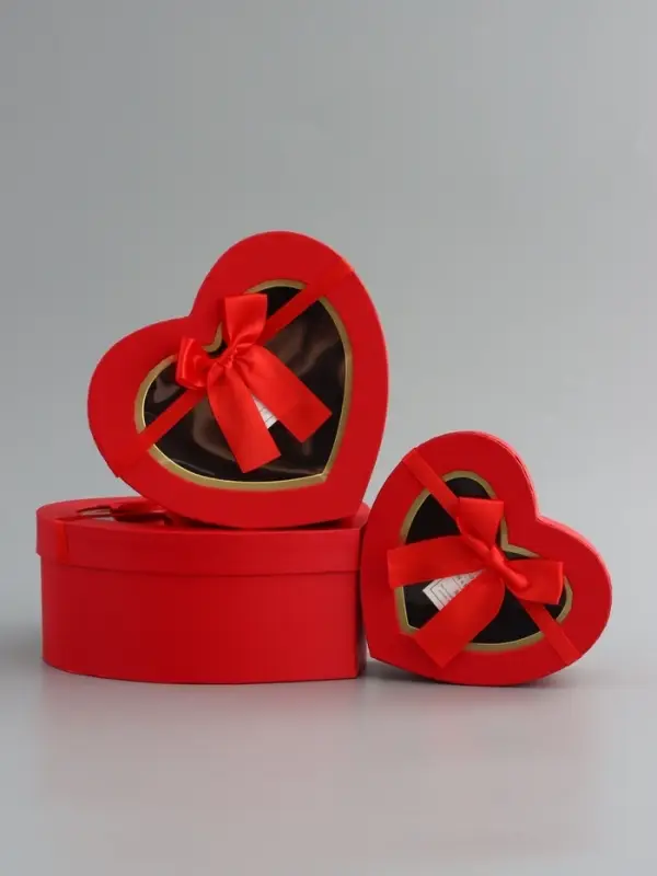 Набор коробок 3 в 1 сердца 22 х 20 х 9;  18.5 х 17 х 7.5; 1 6 х 14 х 6 см