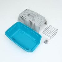 Переноска для животных пластиковая 47 х 30 х 35 см, вес до 9 кг, синяя