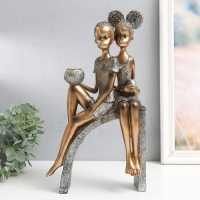 Сувенир полистоун подсвечник "Дети на горке, с кувшинами" под бронзу 19,5х10х35 см Сувенир полистоун подсвечник "Дети на горке, с кувшинами" под бронзу 19,5х10х35 см