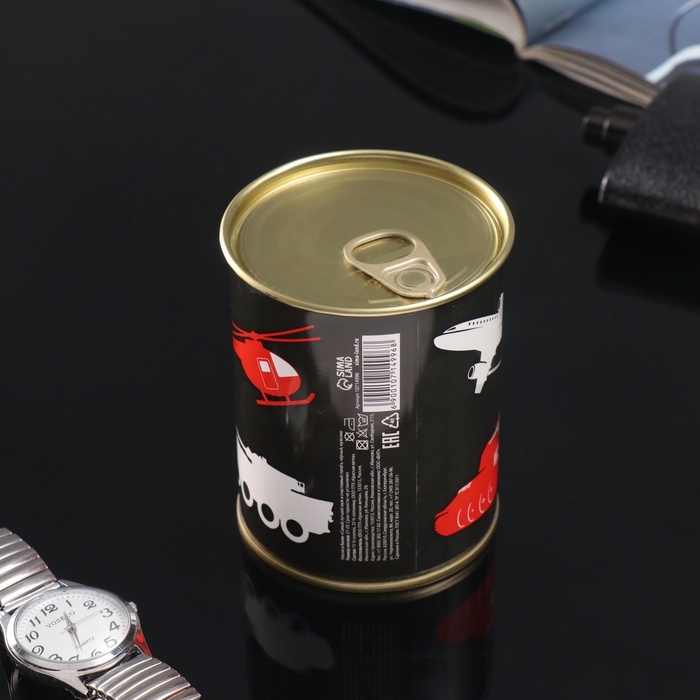 Подарочные носки в банке &laquo;Самый лучший муж и счастливый папа&raquo;, (внутри носки мужские, цвет чёрный)