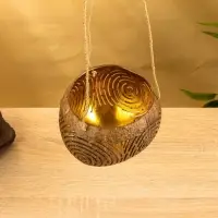 Подсвечник подвесной из кокоса, 13-17 см, коричневый