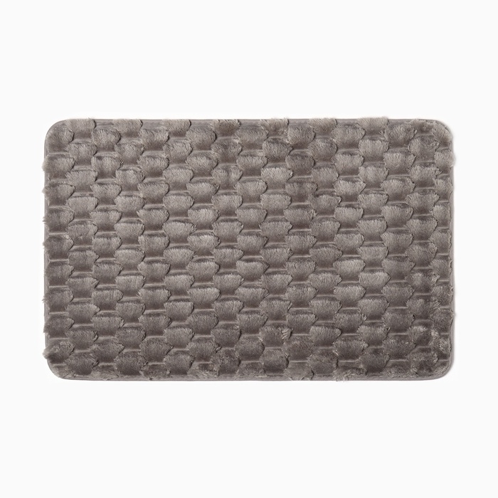 Коврик для ванной Этель &laquo;Ромбы&raquo;, цв. светло-серый, 50х80 см