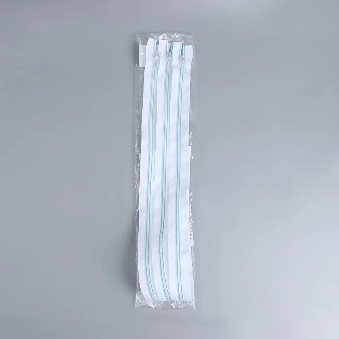 Молния &laquo;Спираль&raquo;, №5, разъёмная, замок автомат, 70 см, белая, голубая