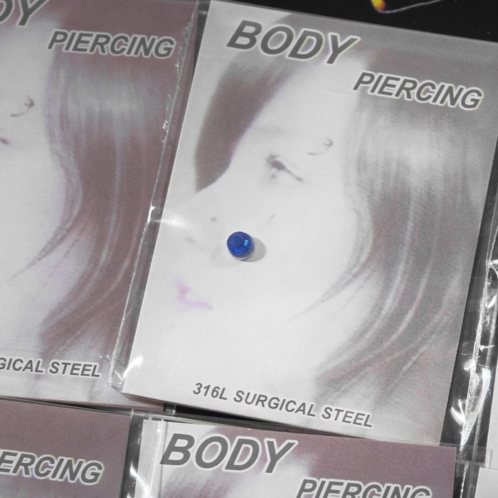 Пирсинг в нос &laquo;Стразинка&raquo; на магните, d=3мм, набор 12шт, цвет МИКС в серебре