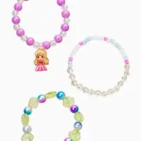Браслет детский &laquo;Выбражулька&raquo;, 3 шт. набор, принцесса, бусины, цветной