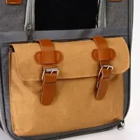 Рюкзак-переноска для кошек и собак, 30 х 21 х 41 см, серо-жёлтый