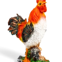 Садовая фигура из полистоуна &laquo;Петух на камне&raquo;, 42&times;32&times;13 см