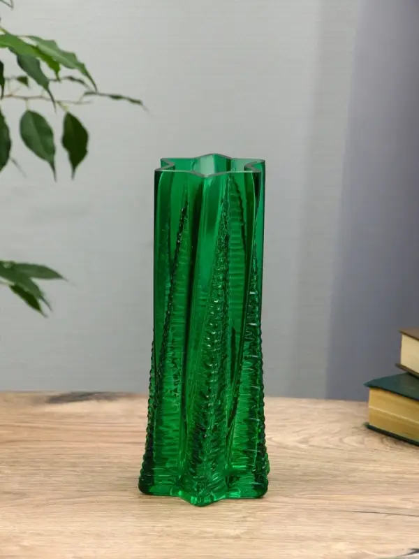 Ваза стекло настольная "Флоранс" 25х11х9 см, зелёный