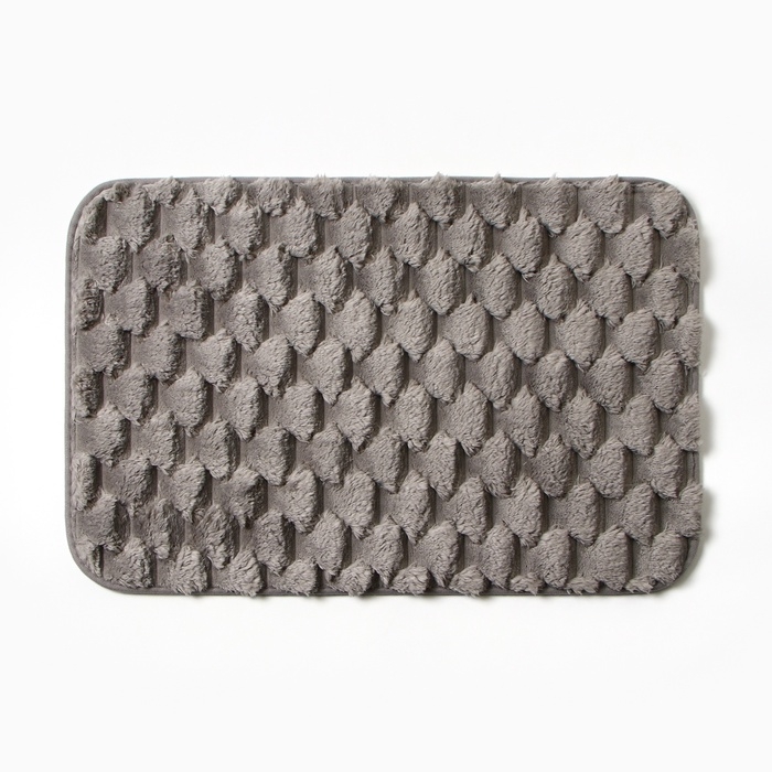 Коврик для ванной Этель &laquo;Ромбы&raquo;, цв. светло-серый, 40х60 см