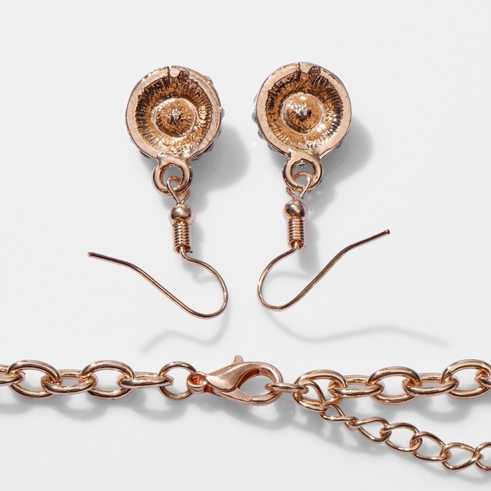 Набор 2 предмета: серьги, колье &laquo;Великолепный век&raquo;, цвет бело-изумрудный в золоте, 42 см