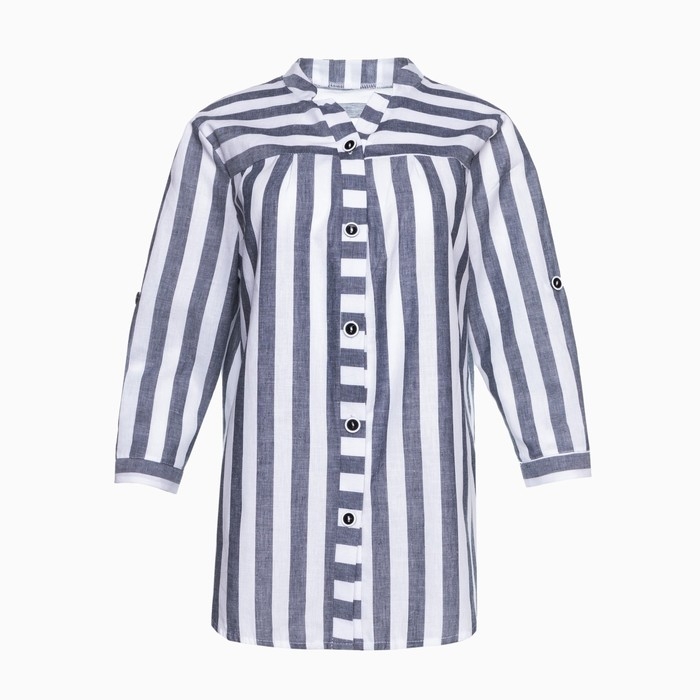 Рубашка женская, цвет серый/белый, размер 46