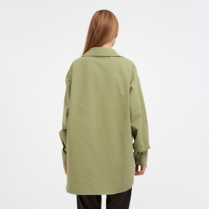 Рубашка женская MINAKU: Casual Collection цвет зеленый, р-р 50