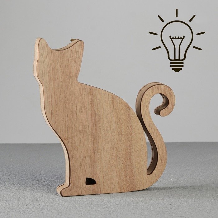 Светильник ночник &laquo;Котик&raquo;, 17,2 х 18,9 см