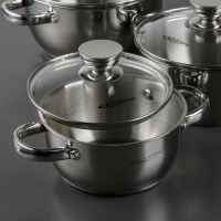 Набор кастрюль &laquo;Антея&raquo;, 3 предмета: 1,5 л, 2 л, 3 л, капсульное дно, подарочная упаковка, индукция