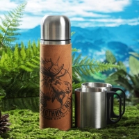 Набор «Лось», термос 500 мл, кружка 2 шт Набор «Лось», термос 500 мл, кружка 2 шт