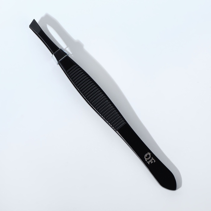 Пинцет &laquo;Premium&raquo; скошенный, узкий, 9 &times; 0,6 см, на блистере, цвет чёрный