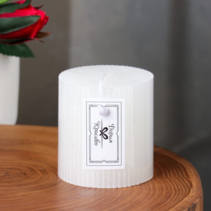 Свеча "Рельеф", 7&times;7.5см, перламутровый металлик